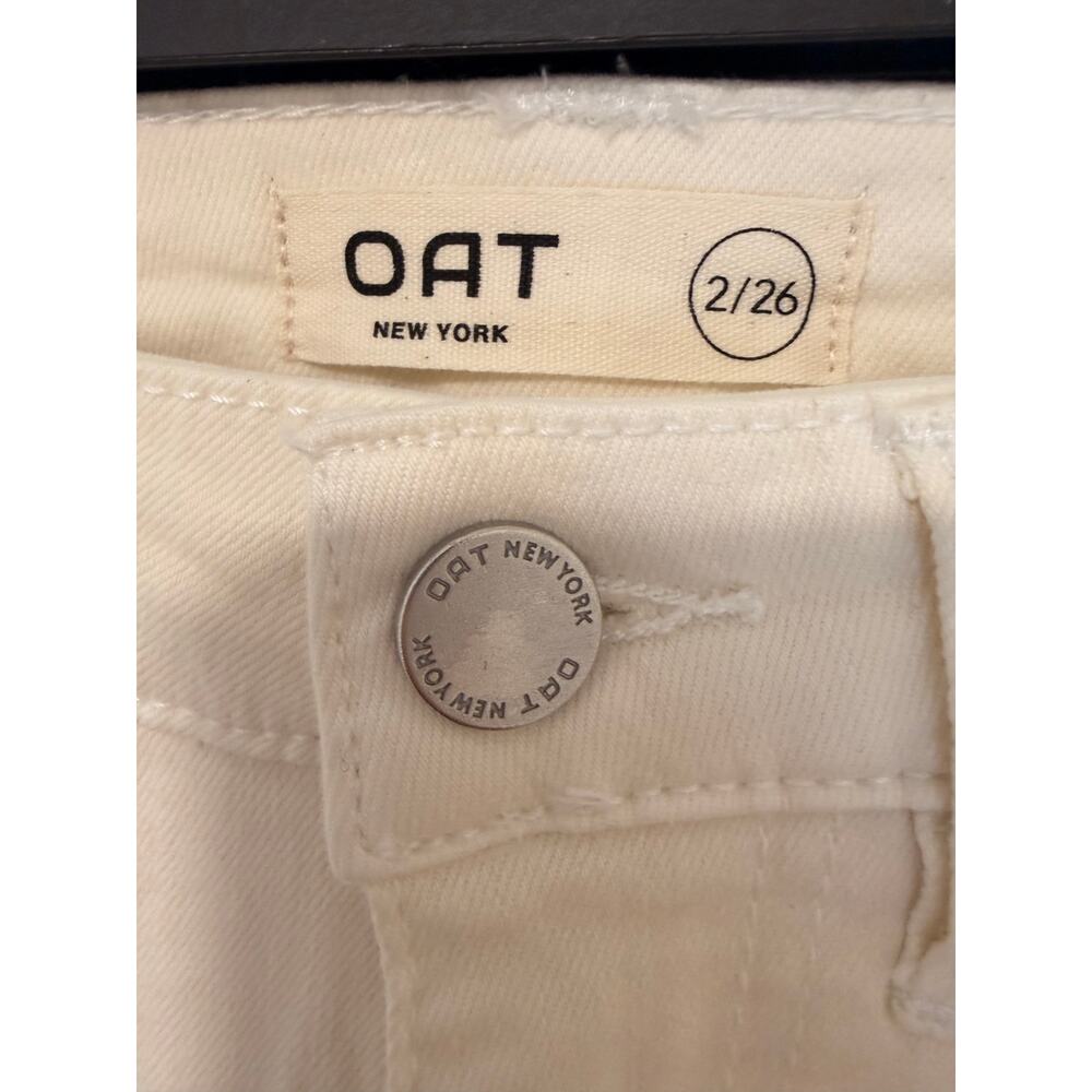 OAT New York Cream Straight Leg Jeans Women's 2/26 Cotton Stretch - Picture 3 of 7